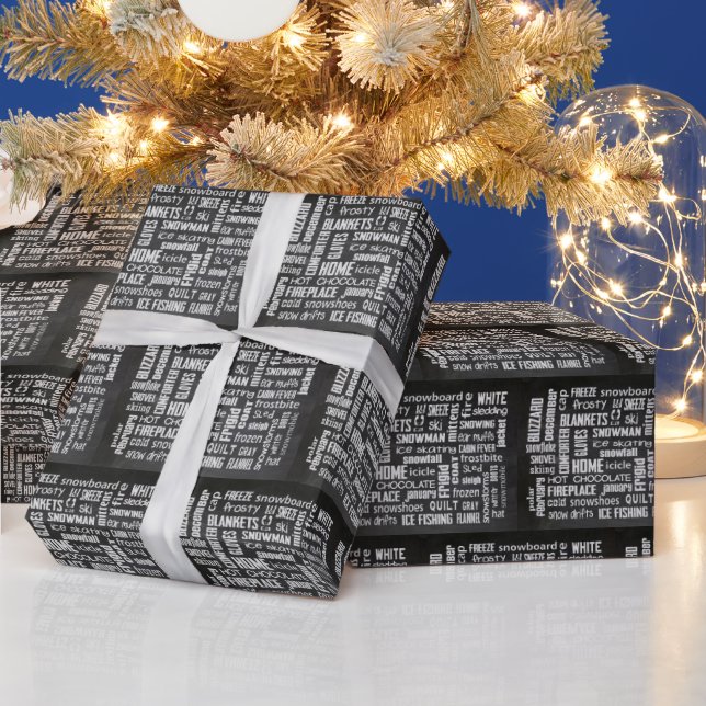Weihnachten Winter Wortwolke  Geschenkpapier (Feiertage)