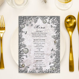 Weihnachten Winter Wunderland Magische Hochzeit Menükarte