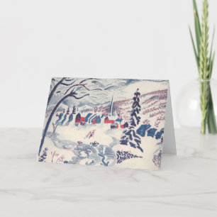 Weihnachten, Winterdorf Schnee Feiertagskarte