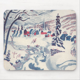 Weihnachten, Winterdorf Schnee Mousepad