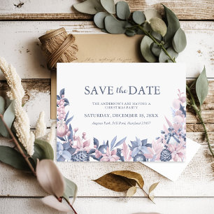 Weihnachten Winterlaub Save the Date Einladungspostkarte