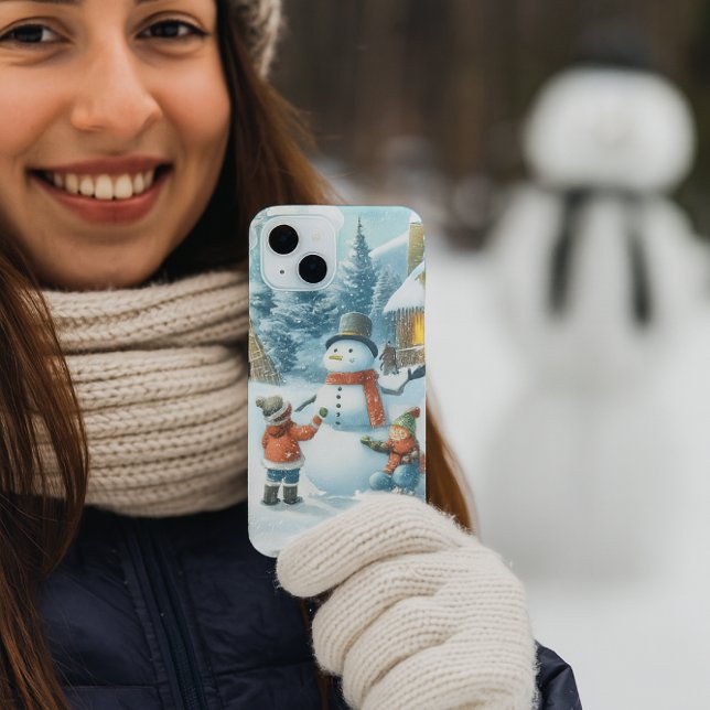 Weihnachten / Wintersaison Schneemann Case-Mate iPhone Hülle (Winter magic in your hands  Cozy up with this festive snowman phone case where art meets the snowy)