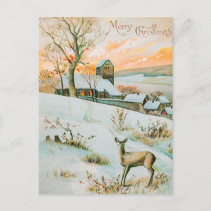 Weihnachten Winterschneelandschaft und Hirschferie