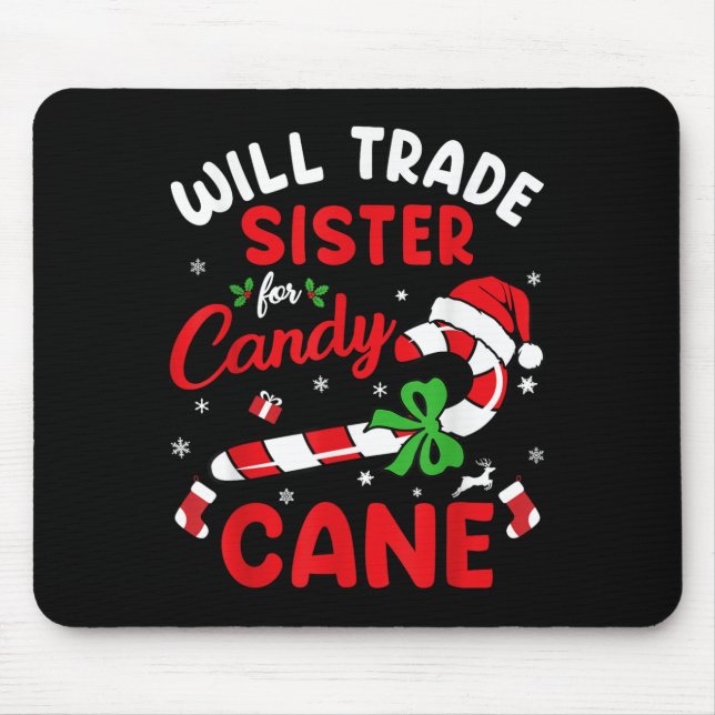 Weihnachten wird Handelsminister Candy Cane Xmas F Mousepad (Vorne)