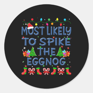 Weihnachten wird wahrscheinlich die Eggnog-Familie Runder Aufkleber