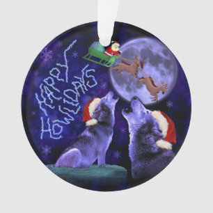 Weihnachten Wolf Pun Happy Howlidays Spaß Ornament