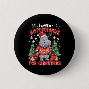 Weihnachten Wollte ich einen Hippopotamus Für Weih Button