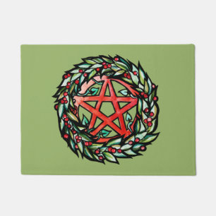 Weihnachten Wreath Pentagramm Pagan Pentagram Holi Fußmatte