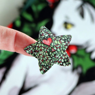 Weihnachten Wreath Stern-Aufkleber