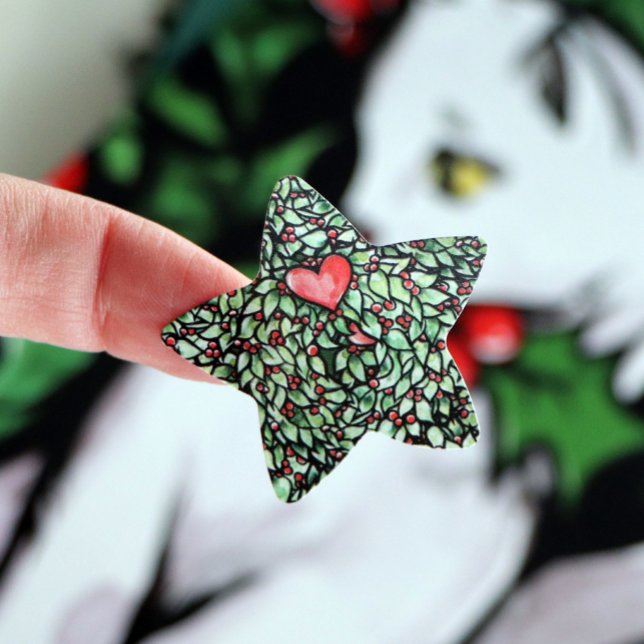 Weihnachten Wreath Stern-Aufkleber (Von Creator hochgeladen)