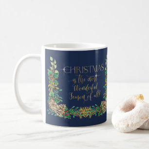 Weihnachten Wunderbare Zeit des Jahres Gold Script Kaffeetasse
