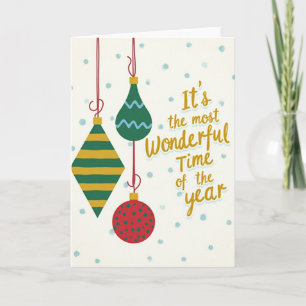 Weihnachten Wundervolle Zeit Ornamente Karte