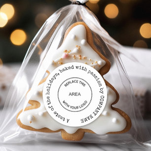 Weihnachten Wünsche aus Bakery Name Logo Gefallen Runder Aufkleber