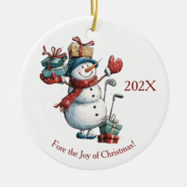 Weihnachten Wünsche für Golfliebhaber - Snowman De Keramik Ornament