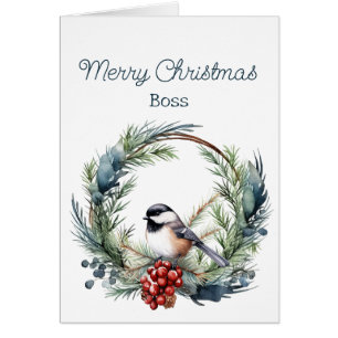 Weihnachten wünscht BOSS Chickadee Bird Wreath