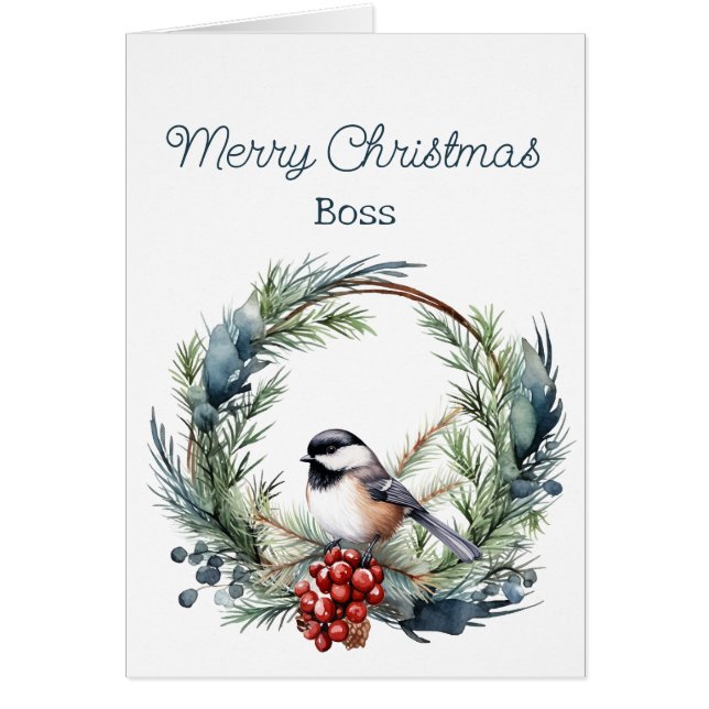 Weihnachten wünscht BOSS Chickadee Bird Wreath (Vorne)