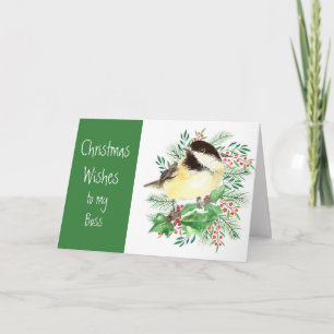 Weihnachten wünscht Chickadee Bird Boss