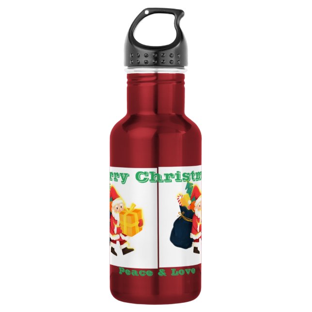 Weihnachten wünscht Drucküberraschung 18 oz Größe  Edelstahlflasche (Vorderseite)