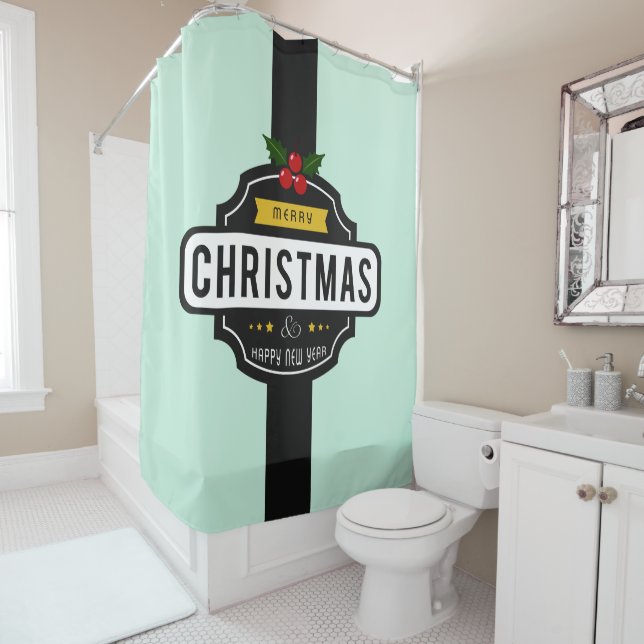Weihnachten wünscht Duschvorhang (Beispiel)