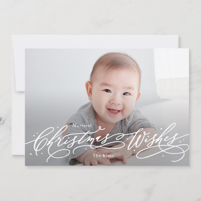 Weihnachten wünscht Editable Color Holiday Foto Ca (Vorderseite)