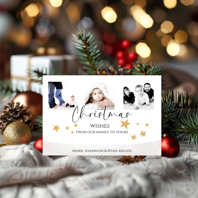 Weihnachten wünscht Familienfoto-Karte (Von Creator hochgeladen)