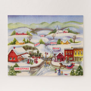 Weihnachten wünscht Freude an Frieden und Gesundhe Puzzle