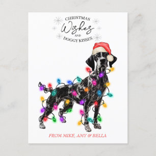 Weihnachten wünscht Hund Welpen Kisses Niedlichen Postkarte