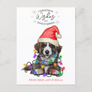 Weihnachten wünscht Hund Welpen Kisses Niedlichen  Postkarte