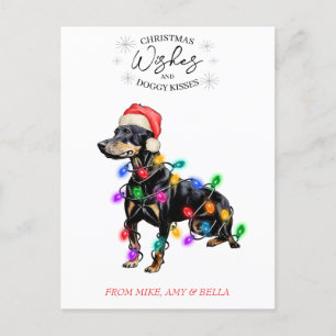 Weihnachten wünscht Hund Welpen Kisses Niedlichen Postkarte