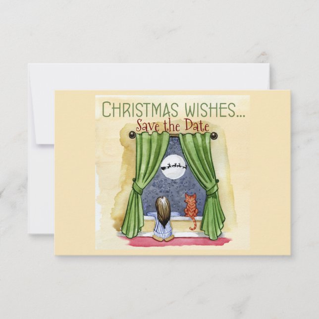 Weihnachten wünscht Kind & Kitt Cat Xmas Party Save The Date (Vorderseite)