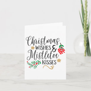 Weihnachten wünscht Mistletoe Kisses Weihnachtsfei Karte