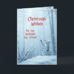 Weihnachten wünscht Niedlich Snowman Husband Frien<br><div class="desc">Niedlicher Schneemann im schönen Schneewald Frohe Weihnachtswünsche für meinen Mann,  meinen Freund</div>