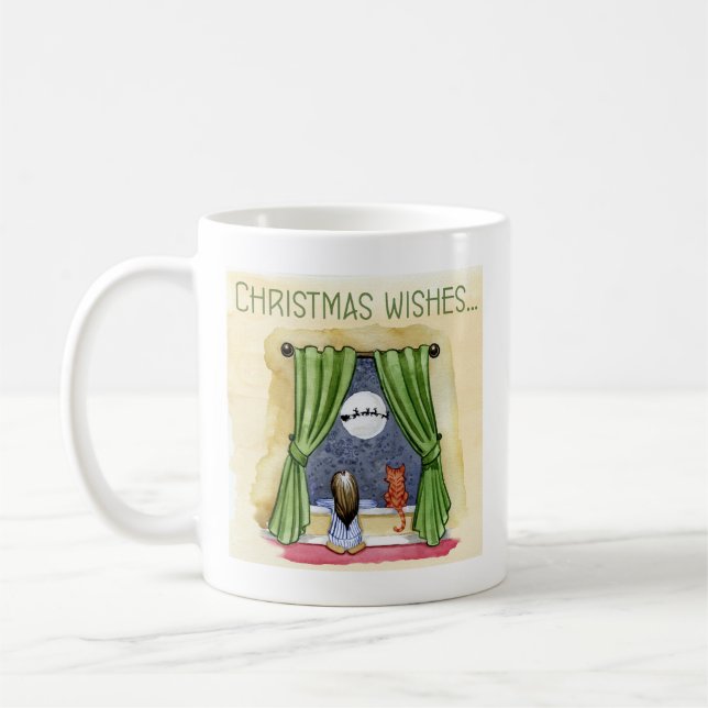 Weihnachten wünscht Niedliches Kind & Kitchen Weih Kaffeetasse (Links)