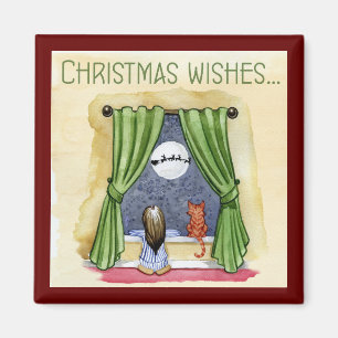 Weihnachten wünscht Niedliches Kind & Kitchen Weih Magnet