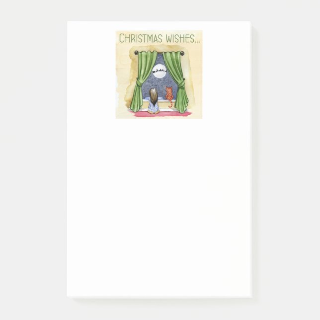 Weihnachten wünscht Niedliches Kind & Kitchen Weih Post-it Klebezettel (Vorderseite)