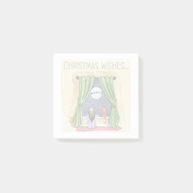 Weihnachten wünscht Niedliches Kind & Kitchen Weih Post-it Klebezettel (Vorderseite)