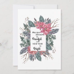 Weihnachten wünscht Poinsettia Blume Bilderrahmen