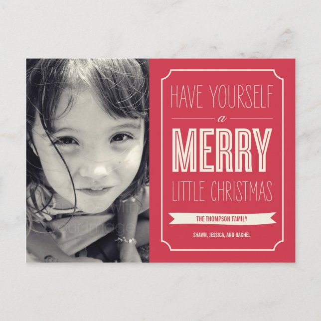 Weihnachten wünscht Urlaub Fotokarte Postkarte (Vorderseite)