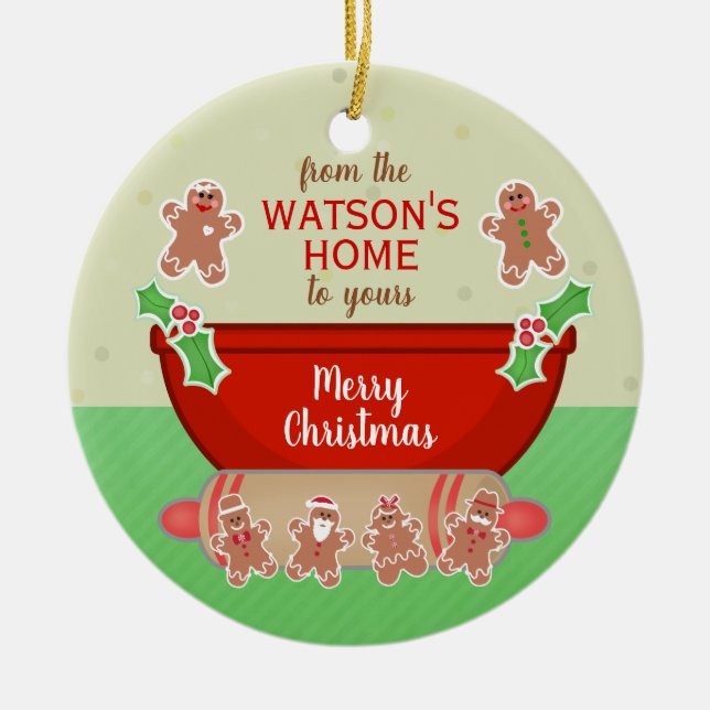 Weihnachten wünscht Urlaub Maßgeschneidertes Backe Keramik Ornament (Vorne)