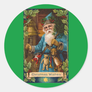 Weihnachten wünscht Vintagen Urlaub Runder Aufkleber