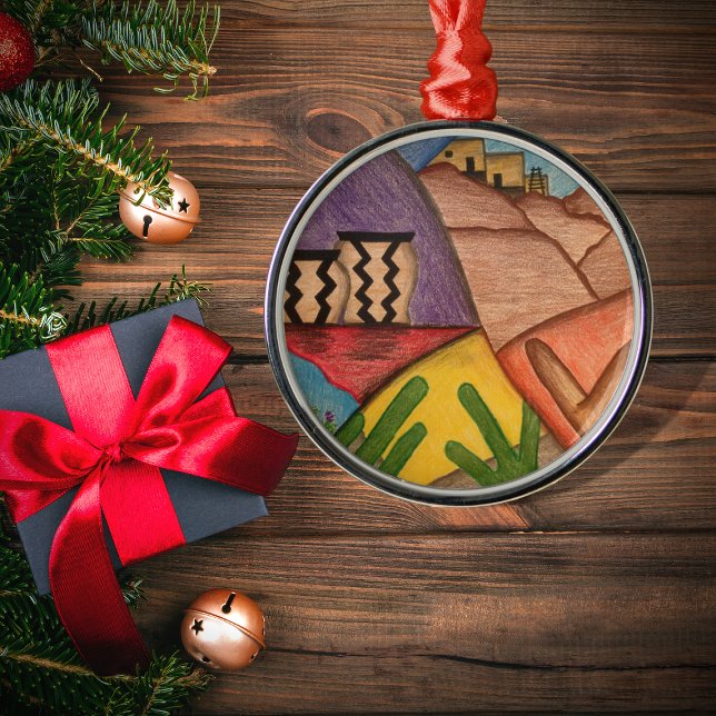 Weihnachten - Wüste Arizona Südwesten Ornament Aus Metall (Von Creator hochgeladen)