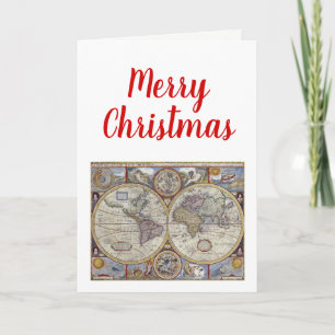 Weihnachten Xmas Antike Weltkarte #3
