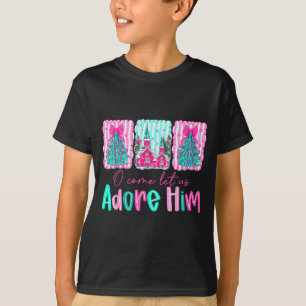 Weihnachten Xmas Baum Preppy Oh kommt lasst uns ih T-Shirt