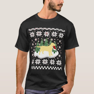 Weihnachten Yellow Labrador Silhouette Weihnachtsm T-Shirt