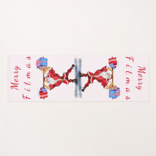 Weihnachten Yoga Mat Bodybuilder Weihnachtsmann mi Yogamatte