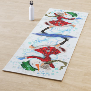 Weihnachten Yoga Mat Snowman und Girl Dancer Yogamatte