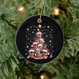 Weihnachten Yorkie Hunde Liebhaber Baum Xmas Haust Keramik Ornament