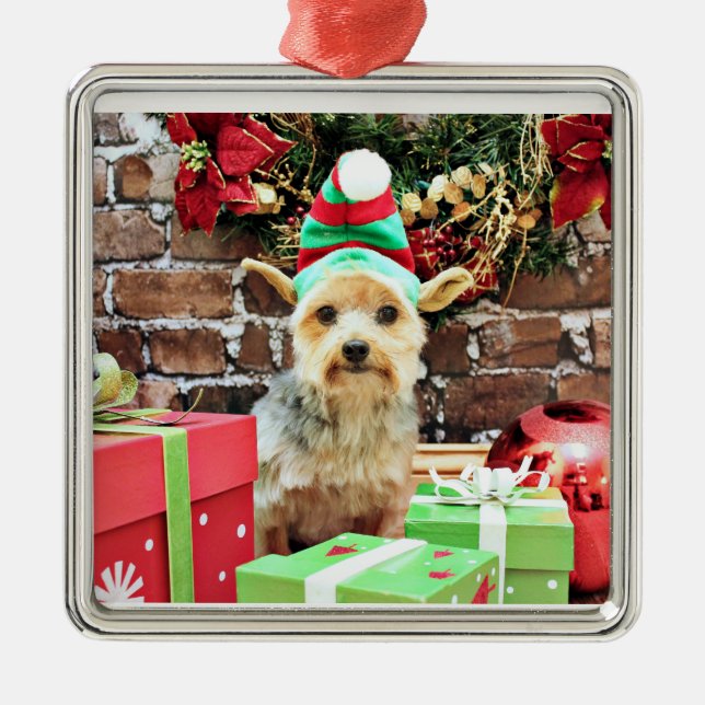 Weihnachten - Yorkie - Vinnie #32 Ornament Aus Metall (Vorne)