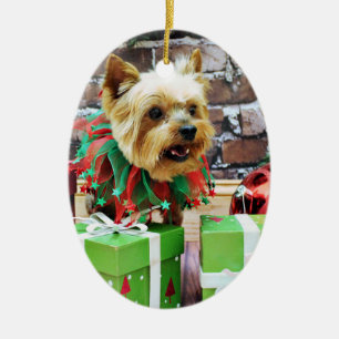 Weihnachten - Yorkie - Willie Keramikornament