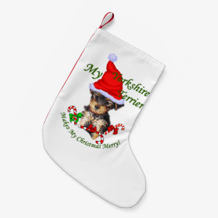 Weihnachten Yorkshires Terrier Kleiner Weihnachtsstrumpf